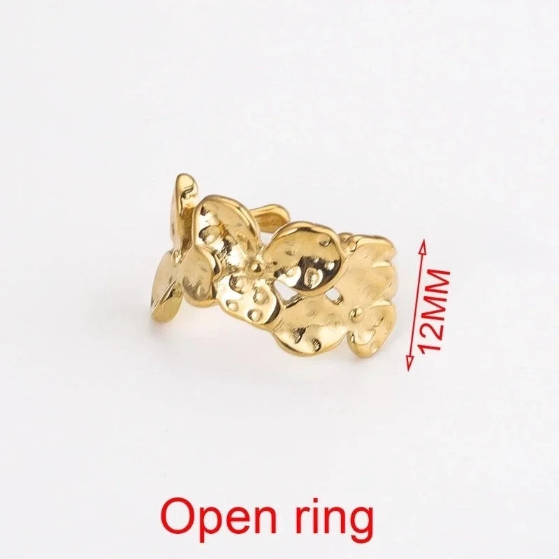 Fashion Geometric Stainless Steel Plating Artificial Pearls Turquoise Open Ring