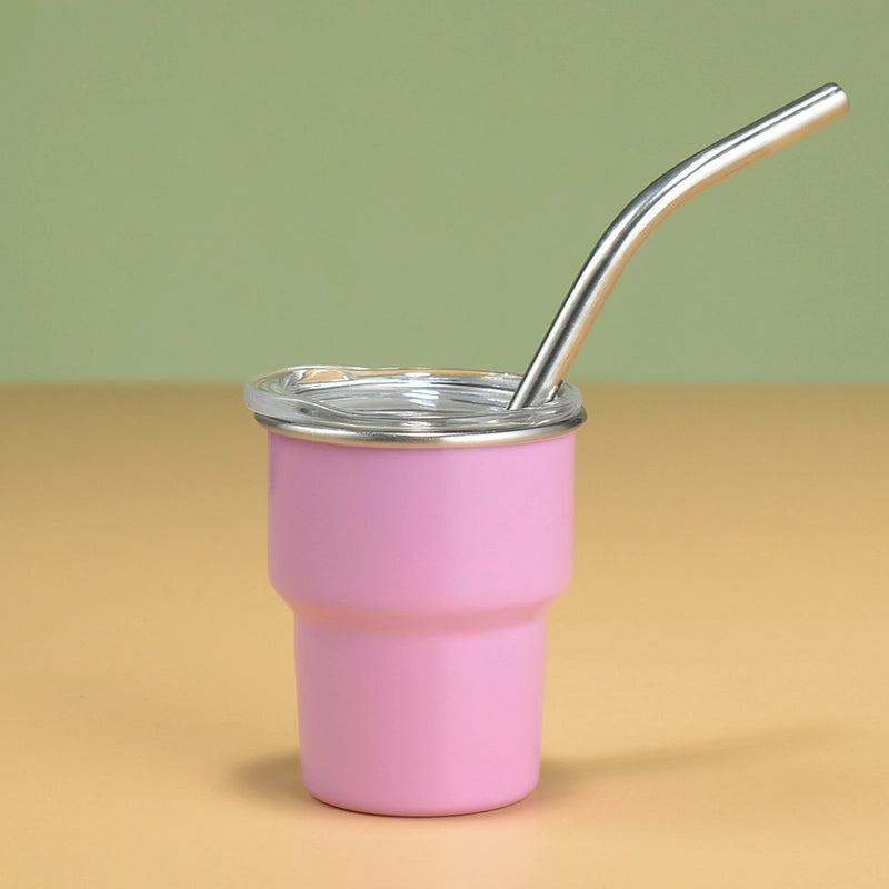 3oz Mini 304 Cold Change Small Wine Glass Single Double-layer Suction Tube Cup Sublimation Stainless Steel Cup A Generation Of Hair