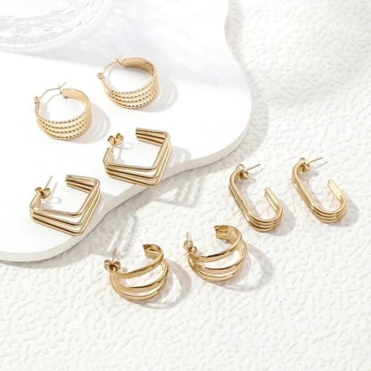 1 Pair Elegant Sweet Commute Heart Shape Plating Stainless Steel 18K Gold Plated Earrings