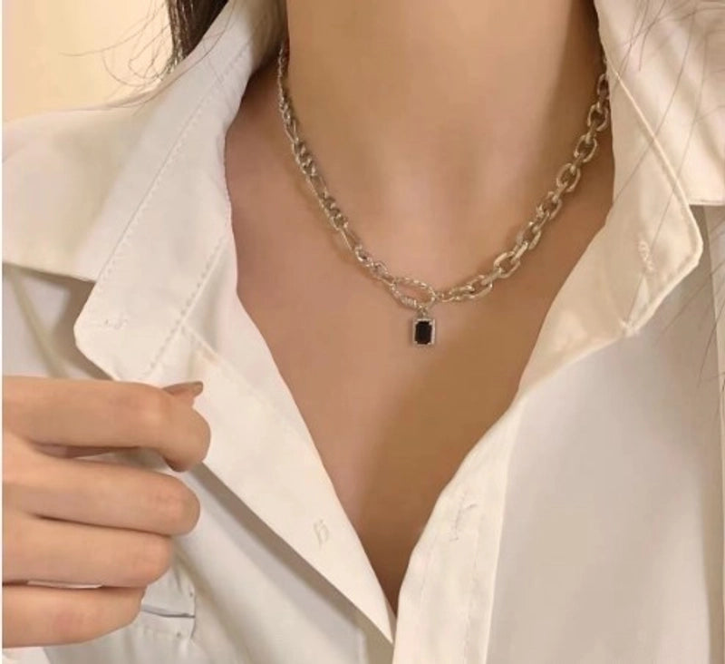 Lady Sweet Heart Shape Flower Fish Tail Imitation Pearl Alloy Inlay Rhinestones Women\'s Necklace