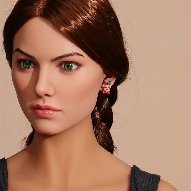 Cartoon Style Santa Claus Resin Epoxy Women's Ear Studs 1 Pair