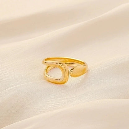 Fashion Geometric 304 Stainless Steel 18K Gold Plated Plating Open Ring
