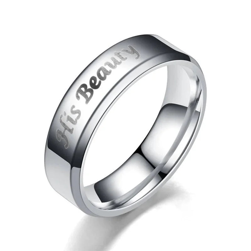 Couple Crown Hot New Bevel Stainless Steel Rings Tp190418118109