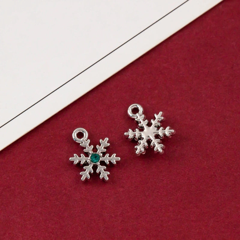 10 PCS/Package Alloy Bow Knot Bell Snowflake Pendant Jewelry Accessories