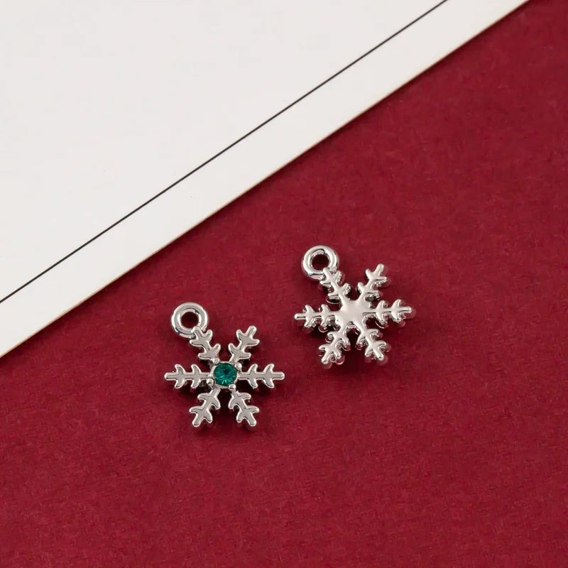 10 PCS/Package Alloy Bow Knot Bell Snowflake Pendant Jewelry Accessories