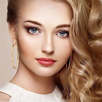 1 Pair Minimalist Solid Color Stainless Steel Hoop Earrings