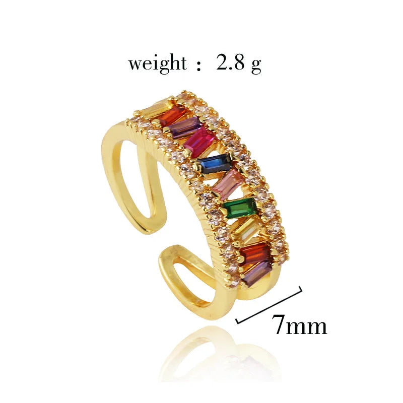 Luxurious Women Droplet Geometric Zircon Zircon Inlay Rings