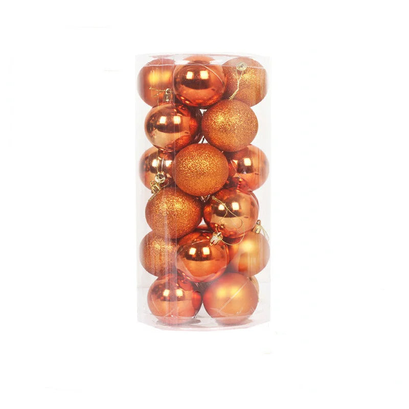 Christmas Decoration 3cm 4cm Christmas Balls 24 Pack Christmas Tree Hanging Ornaments Bucket Square Box Irregular Balls Plastic Electroplated Balls