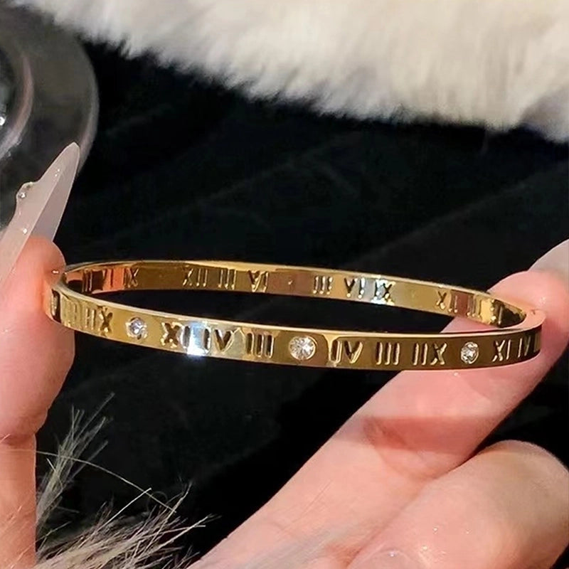 Elegant Minimalist Classic Style Solid Color 304 Stainless Steel Bangle In Bulk