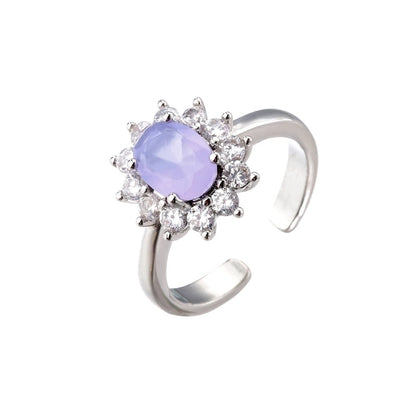 Copper Plating Water Droplets Zircon Copper Rings