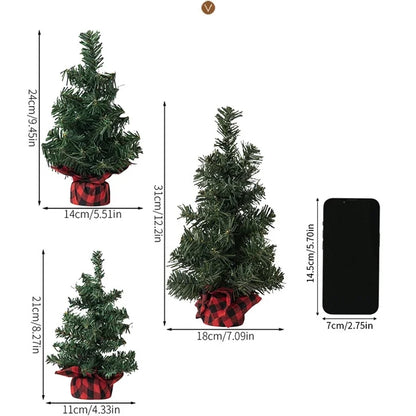 Christmas Cute Christmas Tree Plaid PVC Holiday Family Gathering Party Ornaments Decorations Table Decoration
