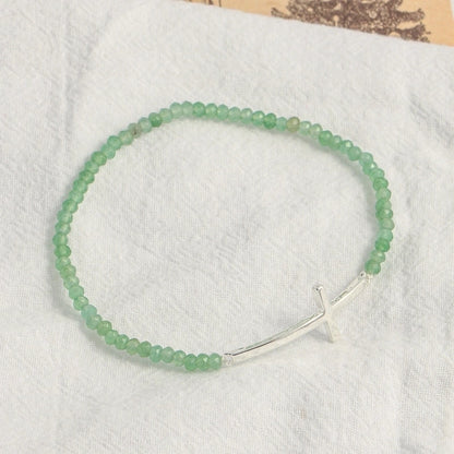 Minimalist Cross Beaded Copper Bracelets