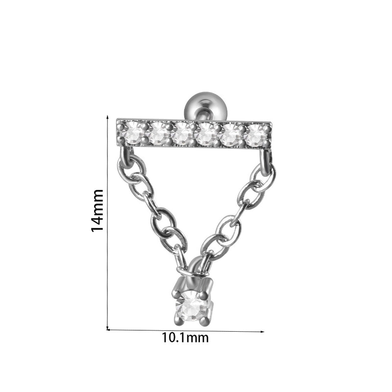 1 Piece Ear Cartilage Rings & Studs Elegant Glam Flower 304 Stainless Steel Copper Inlay Zircon