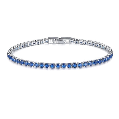 Copper Rhodium Plated Classic Style Inlay Geometric Zircon Bracelets