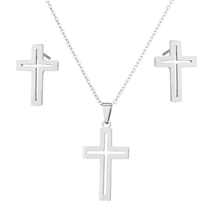 Minimalist Heart Shape Stainless Steel Plating Women\'s Earrings Necklace