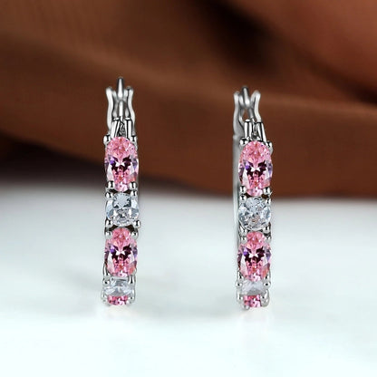 1 Pair Fashion Geometric Copper Inlay Zircon Earrings