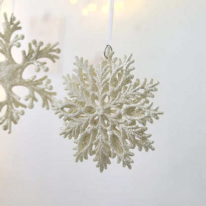 Christmas Decoration Transparent Glitter Acrylic Snowflake Gold Snowflake Christmas Tree Window Decoration Pendant