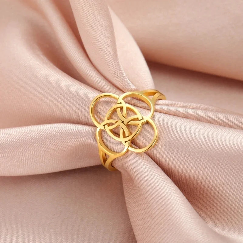 Elegant Minimalist Geometric 304 Stainless Steel Plating Rings