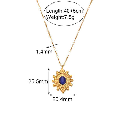 Fashion Ellipse Quadrilateral Round Geometric Stainless Steel 18K Gold Plated Necklaces