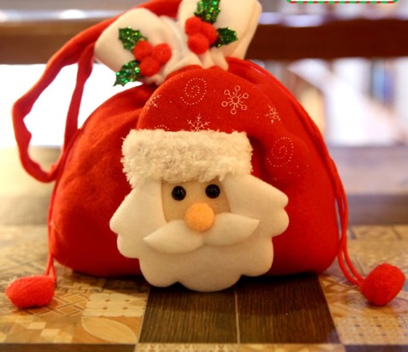Christmas Cute Santa Claus Nonwoven Party Gift Bags