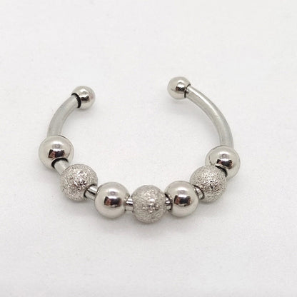 Classic Style Geometric Stainless Steel Plating Open Ring