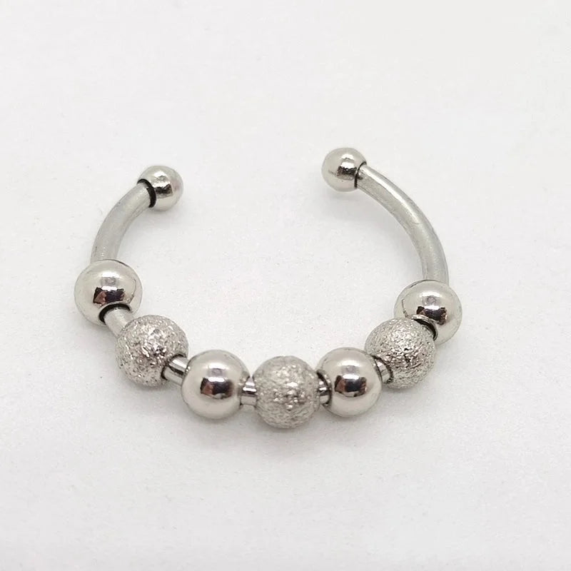 Classic Style Geometric Stainless Steel Plating Open Ring