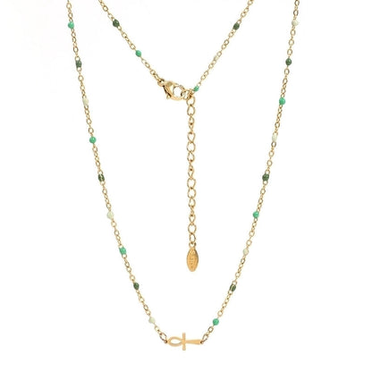 Minimalist Cross Stainless Steel Titanium Steel Enamel Necklace