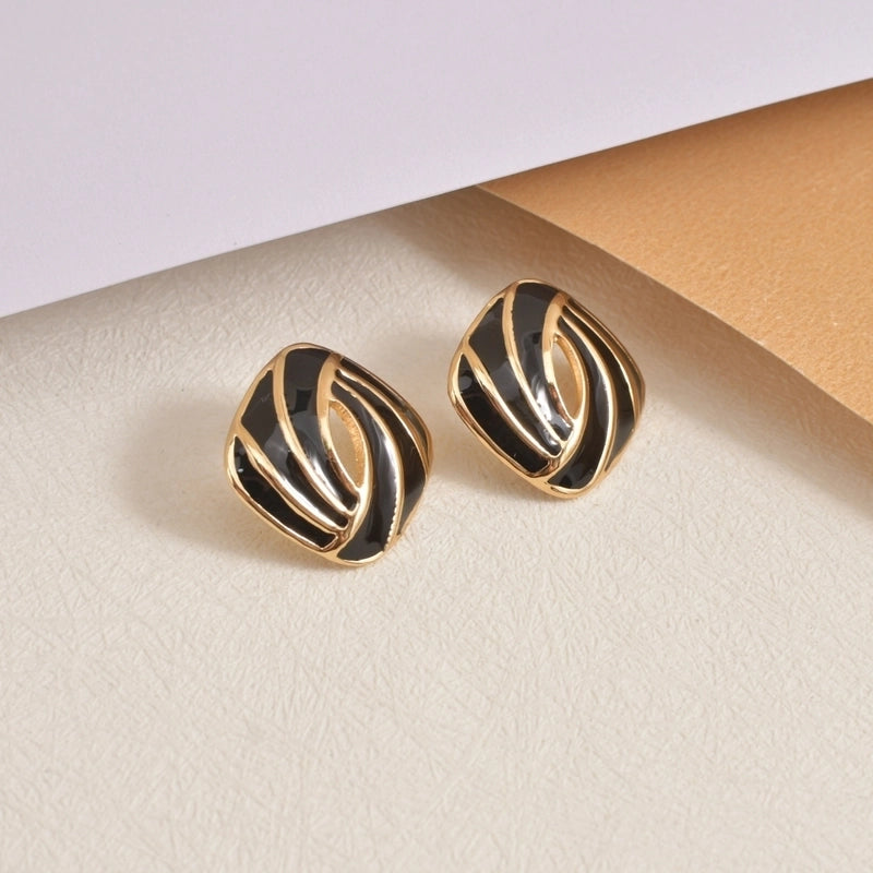 1 Pair Casual Vintage Style Minimalist Geometric 304 Stainless Steel 18K Gold Plated Ear Studs