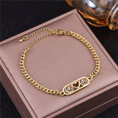 Vintage Style Minimalist Animal Letter Copper Bracelets Cuban Link Chain Curb Chain Cable Chain Box Chain