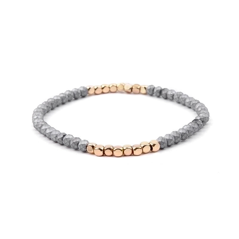 Minimalist Geometric Beaded Crystal Bracelets
