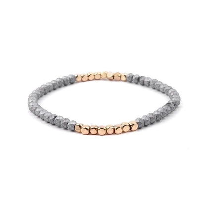 Minimalist Geometric Beaded Crystal Bracelets