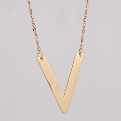 Fashion Letter 304 Stainless Steel 18K Gold Plated Plating Stainless Steel Necklaces