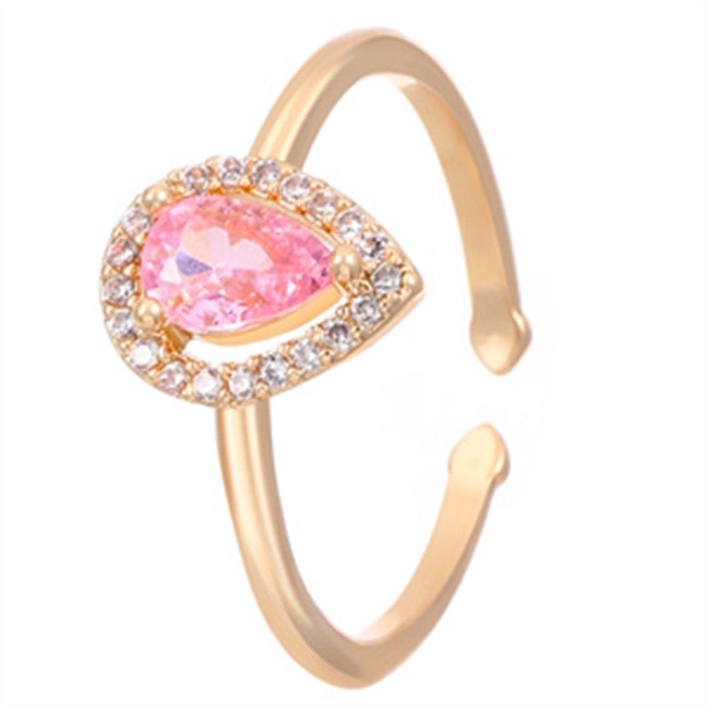 Copper Gold Plated Silver Plated Inlay Geometric Cross Zircon Open Rings