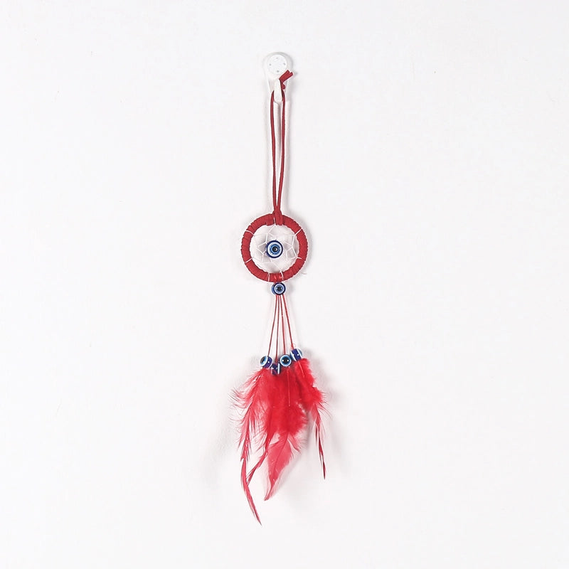 Decorative Dream Catcher Pendant Keychain Evil Eyes Dream Catcher Pendant Keychain Pendant Feather Hand Woven
