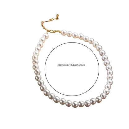 Elegant Lady Round Artificial Pearl Imitation Pearl Metal Choker