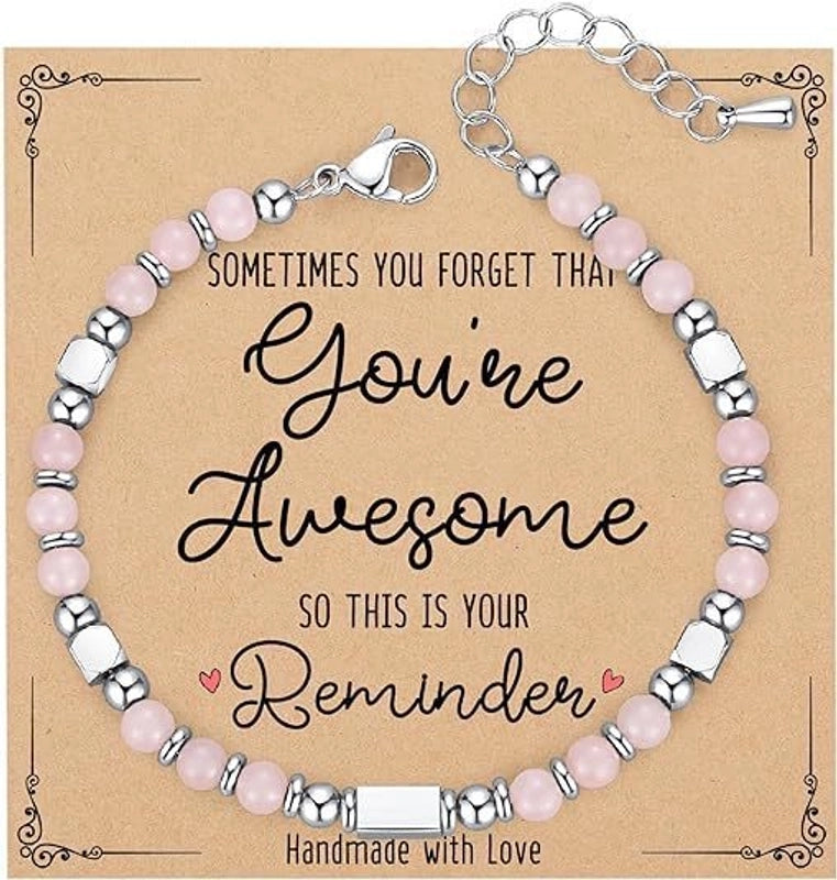 Minimalist Classic Style Round 304 Stainless Steel Natural Stone Bracelets In Bulk