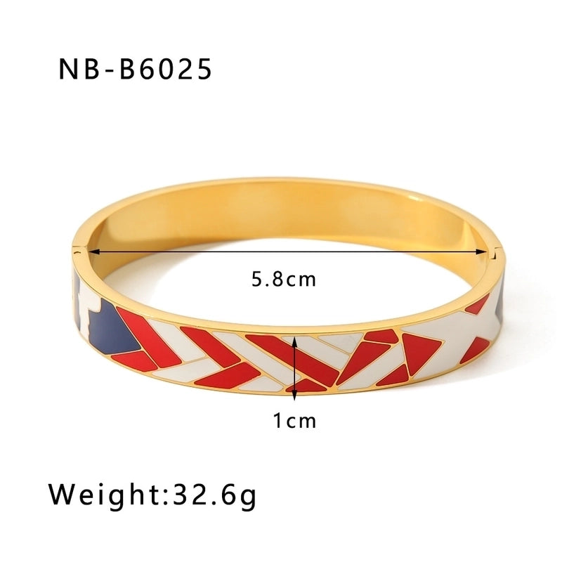 304 Stainless Steel 18K Gold Plated Basic Minimalist Plating Geometric Bangle