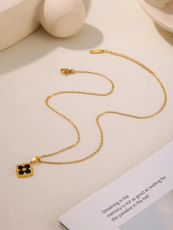 Elegant Square 304 Stainless Steel Shell 18K Gold Plated Plating Jewelry Set