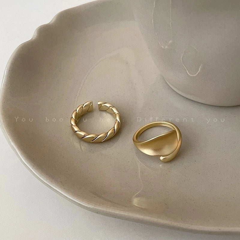 Basic Modern Style Classic Style Water Droplets 18K Gold Plated Metal Adjustable Ring Open Rings