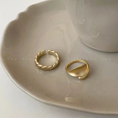 Basic Modern Style Classic Style Water Droplets 18K Gold Plated Metal Adjustable Ring Open Rings