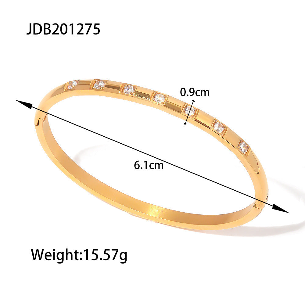 Women IG Style Geometric Stainless Steel 18K Gold Plated Bracelets