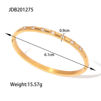 Women IG Style Geometric Stainless Steel 18K Gold Plated Bracelets
