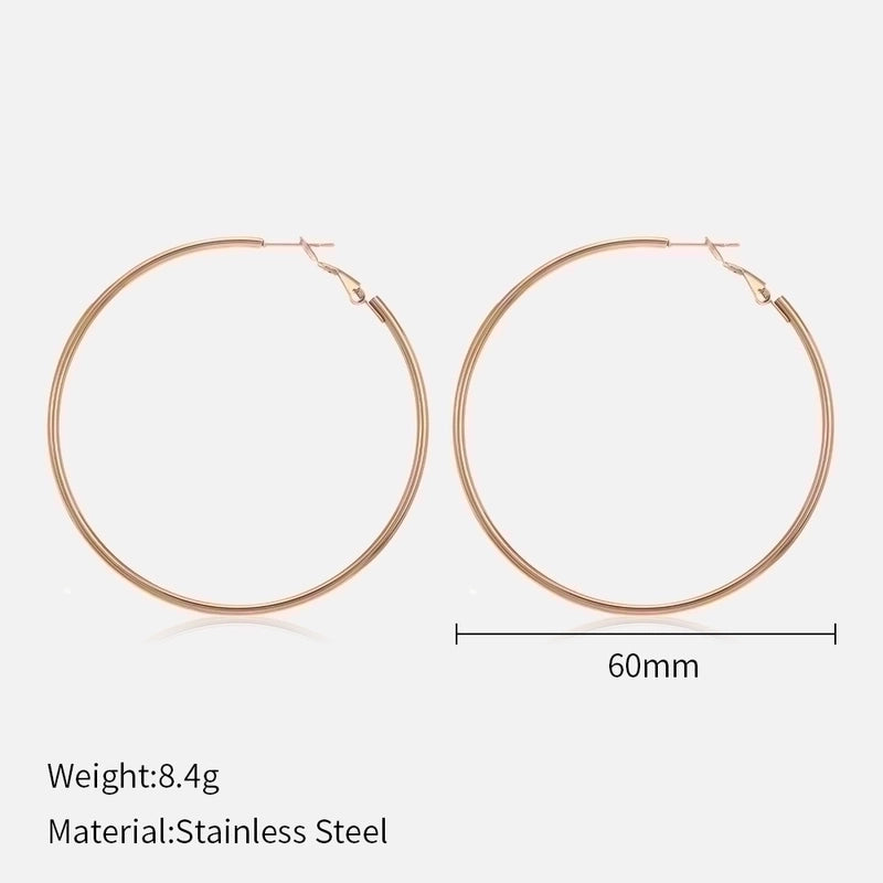 1 Pair Minimalist Solid Color Plating 304 Stainless Steel Stainless Steel Earrings