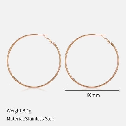 1 Pair Minimalist Solid Color Plating 304 Stainless Steel Stainless Steel Earrings