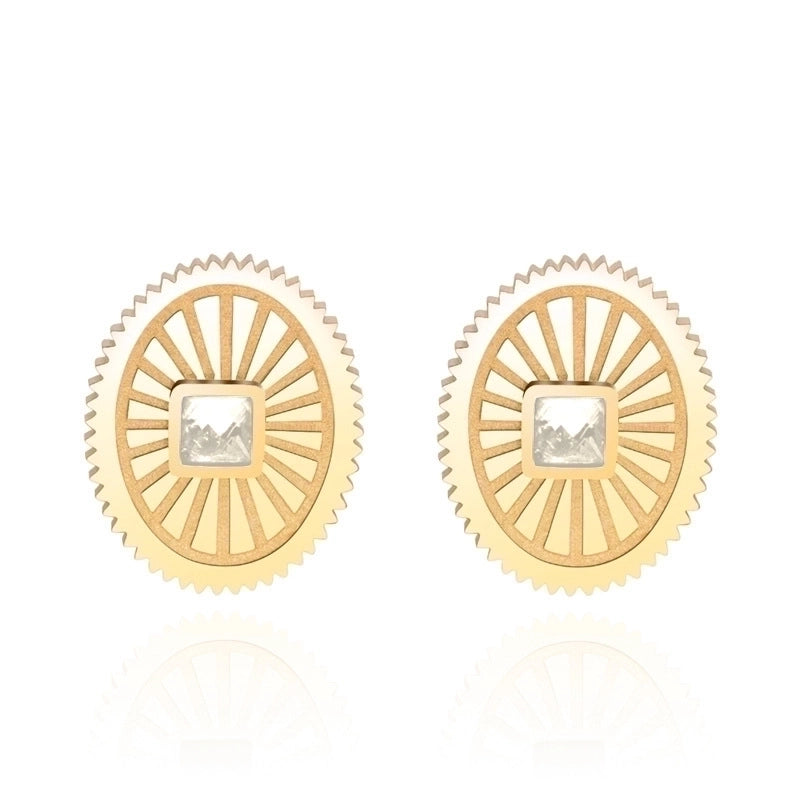 1 Pair Casual Oval Heart Shape Rectangle Enamel Plating Inlay 304 Stainless Steel Zircon Drop Earrings