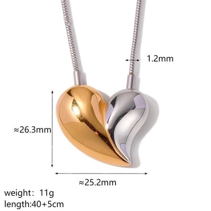 1 Pair Retro Minimalist Heart Shape Plating Stainless Steel 18k Gold Plated Ear Studs