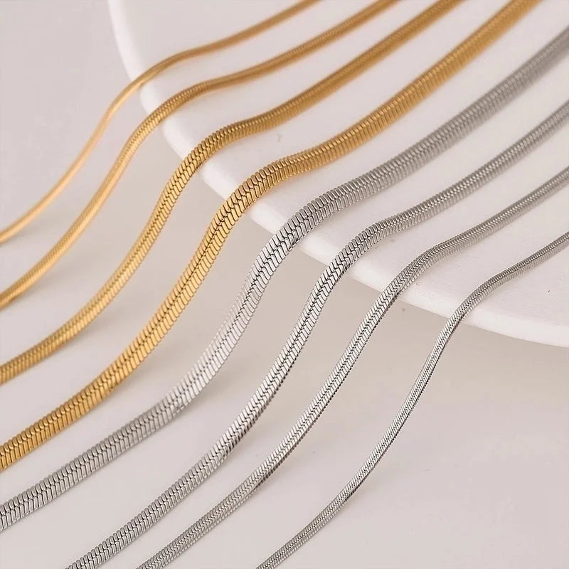 Minimalist Classic Style Solid Color 304 Stainless Steel 18K Gold Plated Plating Necklace