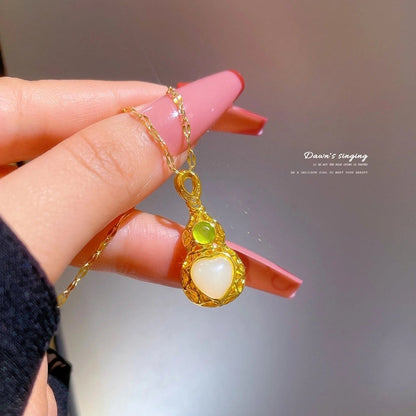 Fashion Geometric Titanium Steel Copper Plating Artificial Diamond Necklace