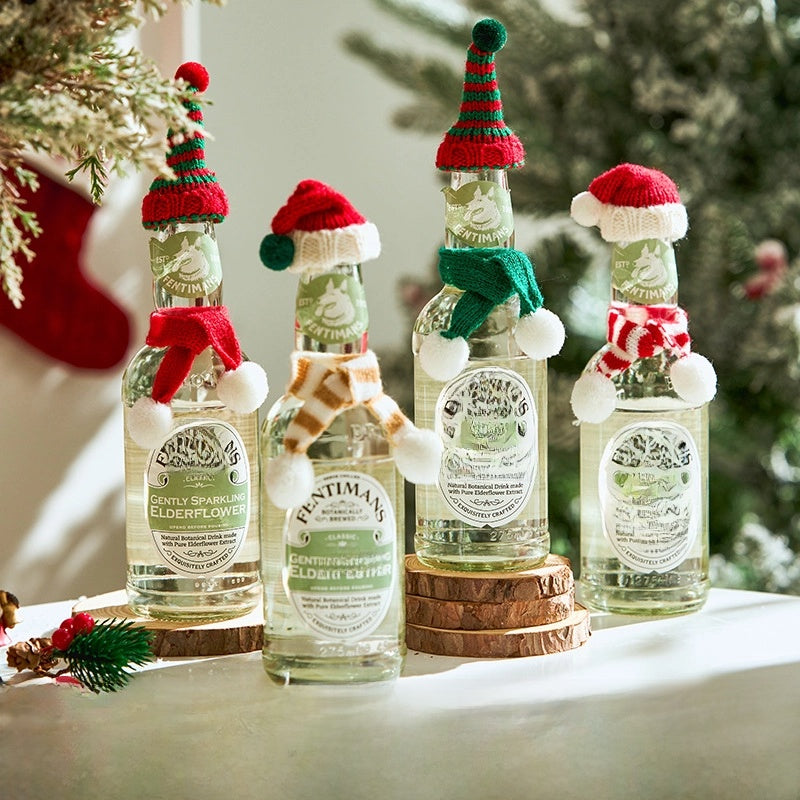 Doll Christmas Hat Decorations Santa Claus Mini Wine Bottle Cap Props Shop Atmosphere Scene Layout Accessories