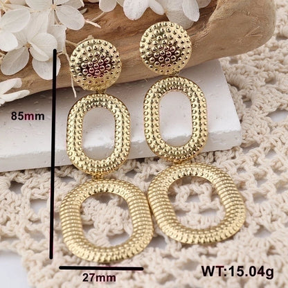 1 Pair IG Style Casual Heart Shape 304 Stainless Steel Natural Stone 18K Gold Plated Drop Earrings